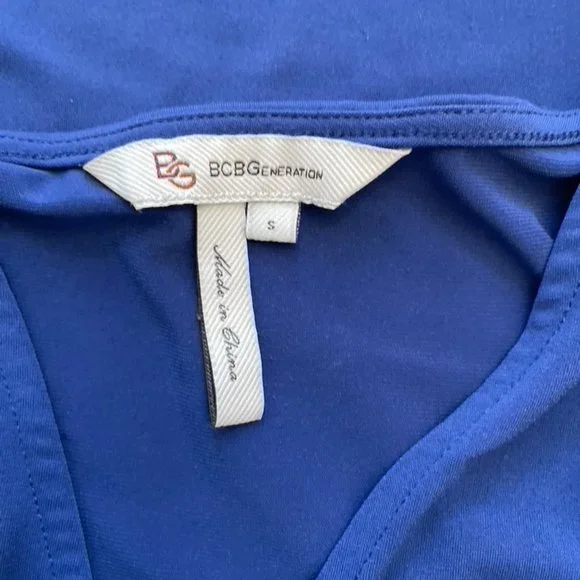 BCBGeneration Blue Pleated Women's Dress Size Small - Picture 8 of 10